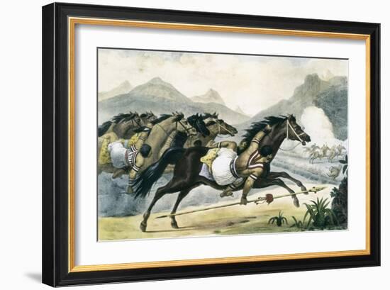 Guaicuru Riders-Jean Baptiste Debret-Framed Art Print