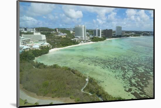 Guam, USA Territory.Beach from above with ocean beach and clouds-Bill Bachmann-Mounted Photographic Print