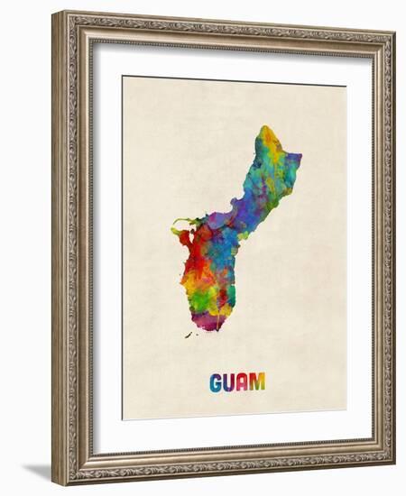 Guam Watercolor Map-Michael Tompsett-Framed Art Print