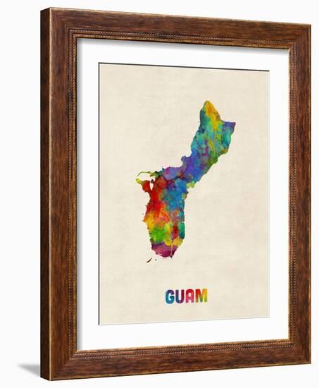 Guam Watercolor Map-Michael Tompsett-Framed Art Print