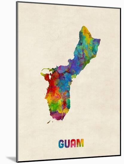 Guam Watercolor Map-Michael Tompsett-Mounted Art Print