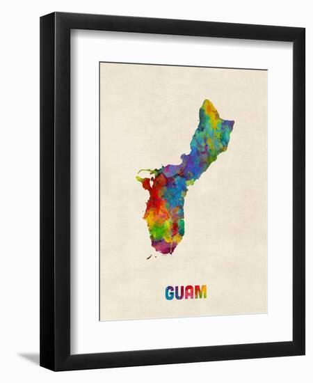 Guam Watercolor Map-Michael Tompsett-Framed Art Print