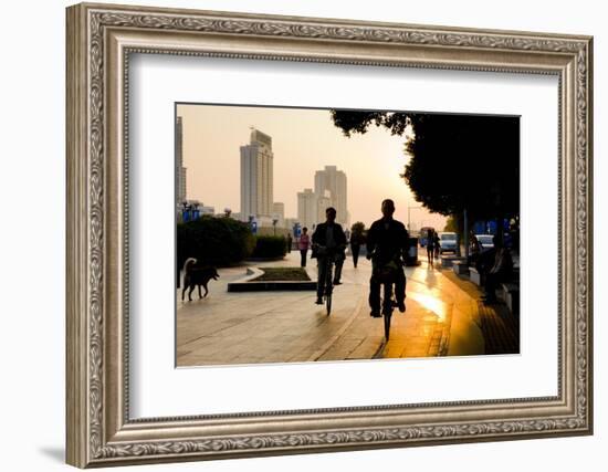 Guangzhou Cyclists-Charles Bowman-Framed Photographic Print