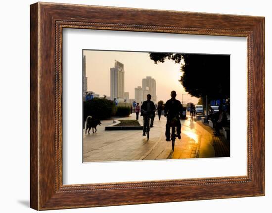 Guangzhou Cyclists-Charles Bowman-Framed Photographic Print