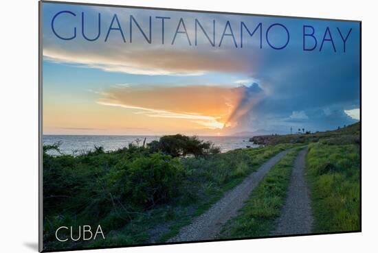 Guantanamo Bay, Cuba - Lighthouse in the Distance-Lantern Press-Mounted Art Print