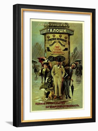 Guaranteed World's Best Galoshes - Russian American-null-Framed Art Print