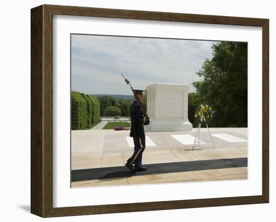 Guard at the Tomb of the Unknown Soldier, Arlington National Cemetery, Arlington, Virginia, USA-Robert Harding-Framed Photographic Print