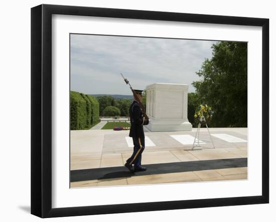 Guard at the Tomb of the Unknown Soldier, Arlington National Cemetery, Arlington, Virginia, USA-Robert Harding-Framed Photographic Print