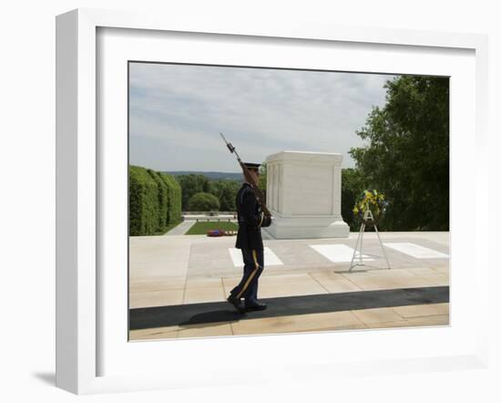 Guard at the Tomb of the Unknown Soldier, Arlington National Cemetery, Arlington, Virginia, USA-Robert Harding-Framed Photographic Print