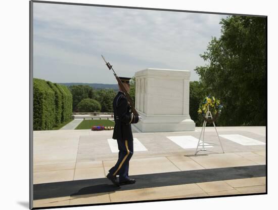 Guard at the Tomb of the Unknown Soldier, Arlington National Cemetery, Arlington, Virginia, USA-Robert Harding-Mounted Photographic Print