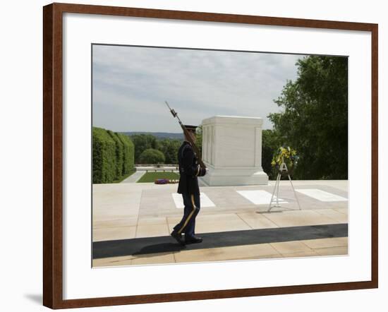 Guard at the Tomb of the Unknown Soldier, Arlington National Cemetery, Arlington, Virginia, USA-Robert Harding-Framed Photographic Print