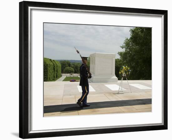 Guard at the Tomb of the Unknown Soldier, Arlington National Cemetery, Arlington, Virginia, USA-Robert Harding-Framed Photographic Print