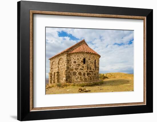 Guard house on border between Georgia and Azerbaijan near David Gareji Monastery, Udabno-Jan Miracky-Framed Photographic Print