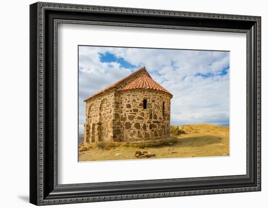 Guard house on border between Georgia and Azerbaijan near David Gareji Monastery, Udabno-Jan Miracky-Framed Photographic Print