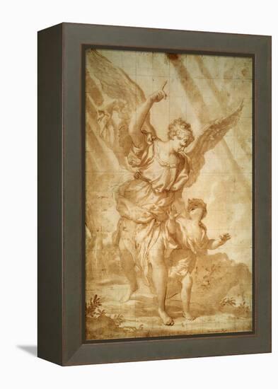 Guardian Angel, 17th Century-Domenico Piola-Framed Premier Image Canvas