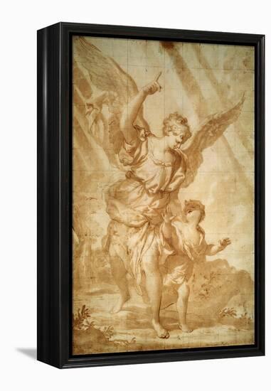 Guardian Angel, 17th Century-Domenico Piola-Framed Premier Image Canvas