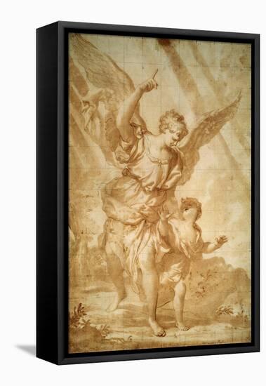 Guardian Angel, 17th Century-Domenico Piola-Framed Premier Image Canvas