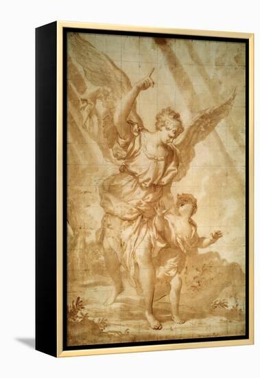 Guardian Angel, 17th Century-Domenico Piola-Framed Premier Image Canvas