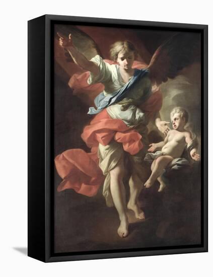 Guardian Angel, circa 1685-94-Andrea Pozzo-Framed Premier Image Canvas