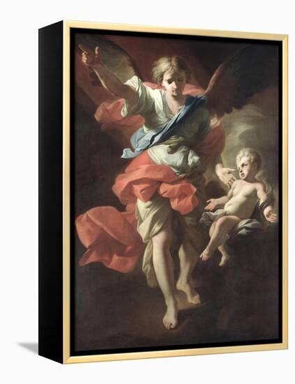 Guardian Angel, circa 1685-94-Andrea Pozzo-Framed Premier Image Canvas