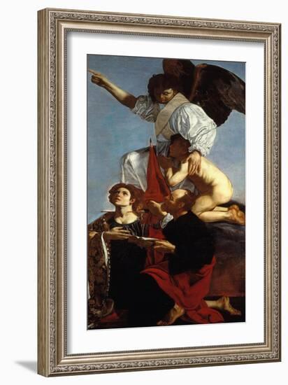 Guardian Angel Succoring a Soul in Purgatory and Two Saints-Cecco Del Caravaggio-Framed Giclee Print
