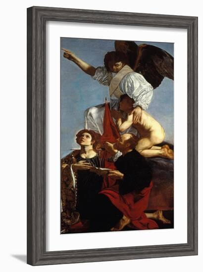 Guardian Angel Succoring a Soul in Purgatory and Two Saints-Cecco Del Caravaggio-Framed Giclee Print