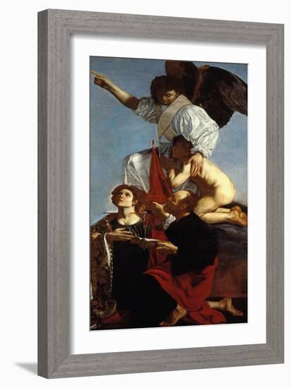 Guardian Angel Succoring a Soul in Purgatory and Two Saints-Cecco Del Caravaggio-Framed Giclee Print