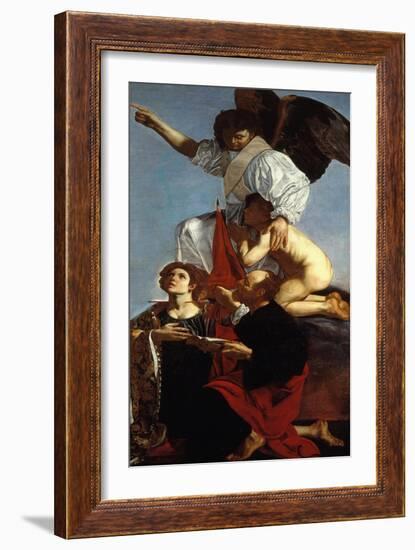 Guardian Angel Succoring a Soul in Purgatory and Two Saints-Cecco Del Caravaggio-Framed Giclee Print