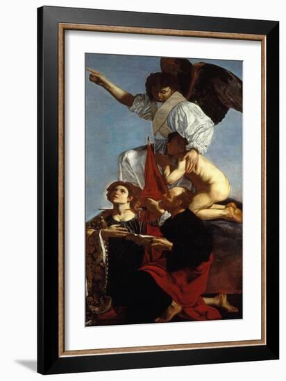 Guardian Angel Succoring a Soul in Purgatory and Two Saints-Cecco Del Caravaggio-Framed Giclee Print