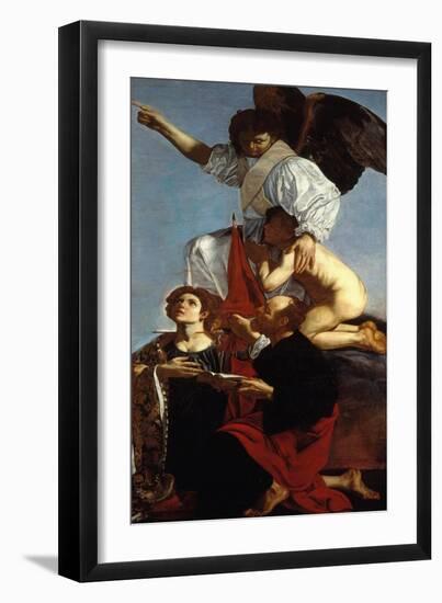 Guardian Angel Succoring a Soul in Purgatory and Two Saints-Cecco Del Caravaggio-Framed Giclee Print