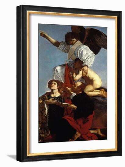 Guardian Angel Succoring a Soul in Purgatory and Two Saints-Cecco Del Caravaggio-Framed Giclee Print