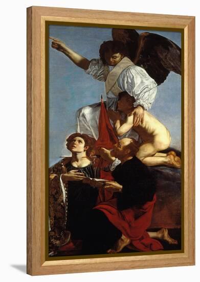 Guardian Angel Succoring a Soul in Purgatory and Two Saints-Cecco Del Caravaggio-Framed Premier Image Canvas