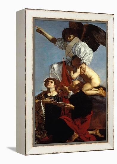 Guardian Angel Succoring a Soul in Purgatory and Two Saints-Cecco Del Caravaggio-Framed Premier Image Canvas