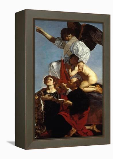 Guardian Angel Succoring a Soul in Purgatory and Two Saints-Cecco Del Caravaggio-Framed Premier Image Canvas