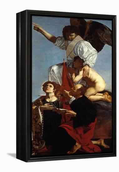 Guardian Angel Succoring a Soul in Purgatory and Two Saints-Cecco Del Caravaggio-Framed Premier Image Canvas