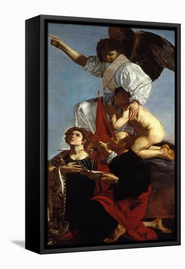 Guardian Angel Succoring a Soul in Purgatory and Two Saints-Cecco Del Caravaggio-Framed Premier Image Canvas