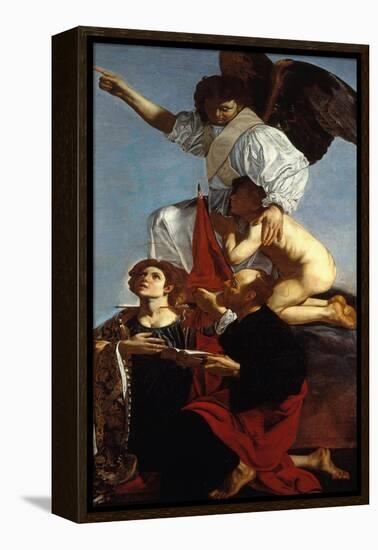 Guardian Angel Succoring a Soul in Purgatory and Two Saints-Cecco Del Caravaggio-Framed Premier Image Canvas