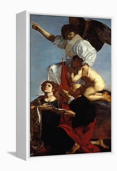 Guardian Angel Succoring a Soul in Purgatory and Two Saints-Cecco Del Caravaggio-Framed Premier Image Canvas