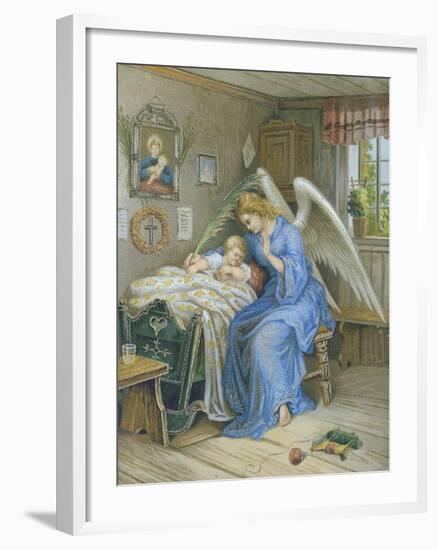 Guardian Angel with Sleeping Child.About 1900-null-Framed Giclee Print