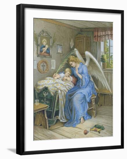 Guardian Angel with Sleeping Child.About 1900-null-Framed Giclee Print