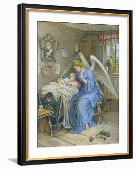 Guardian Angel with Sleeping Child.About 1900-null-Framed Giclee Print