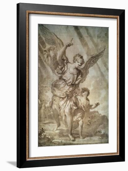 Guardian Angel-Domenico Piola-Framed Art Print