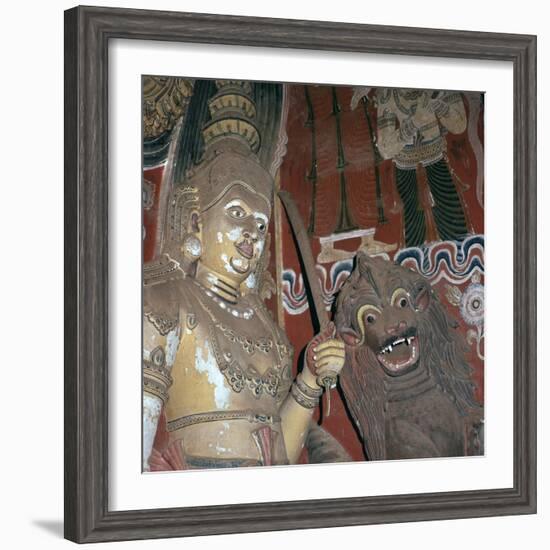 Guardian deities at the doorway of a Buddhist temple, 16th century. Artist: Unknown-Unknown-Framed Giclee Print