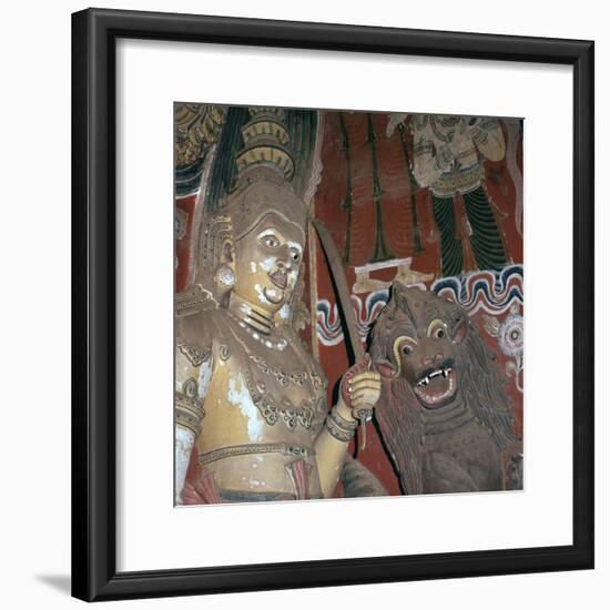 Guardian deities at the doorway of a Buddhist temple, 16th century. Artist: Unknown-Unknown-Framed Giclee Print