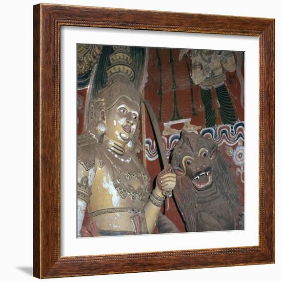 Guardian deities at the doorway of a Buddhist temple, 16th century. Artist: Unknown-Unknown-Framed Giclee Print