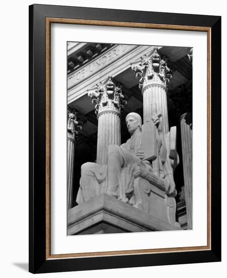 Guardian of Law, Statue Created by Sculptor James Earle Fraser Outside the Supreme Court Building-Margaret Bourke-White-Framed Photographic Print