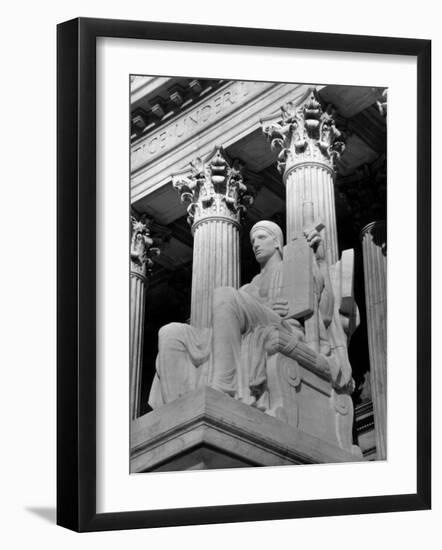 Guardian of Law, Statue Created by Sculptor James Earle Fraser Outside the Supreme Court Building-Margaret Bourke-White-Framed Photographic Print