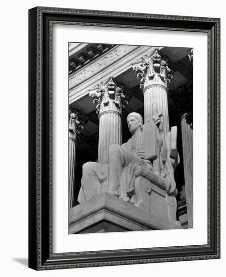 Guardian of Law, Statue Created by Sculptor James Earle Fraser Outside the Supreme Court Building-Margaret Bourke-White-Framed Photographic Print