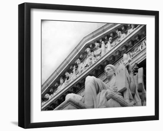 Guardian of Law, Statue Created by Sculptor James Earle Fraser Outside the Supreme Court Building-Margaret Bourke-White-Framed Photographic Print