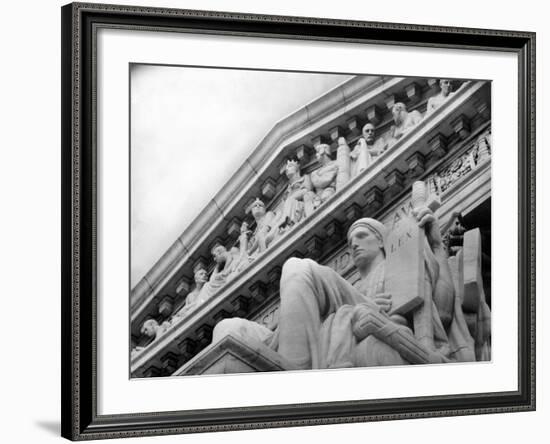 Guardian of Law, Statue Created by Sculptor James Earle Fraser Outside the Supreme Court Building-Margaret Bourke-White-Framed Photographic Print